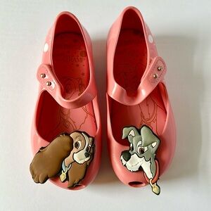 Mini Melissa Disney Lady and The Tramp Little Girls size 10 Jelly Shoes